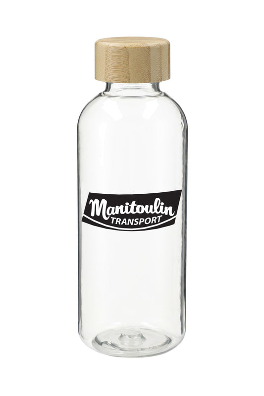 Clear Water Bottle with Bamboo Lid - 22oz