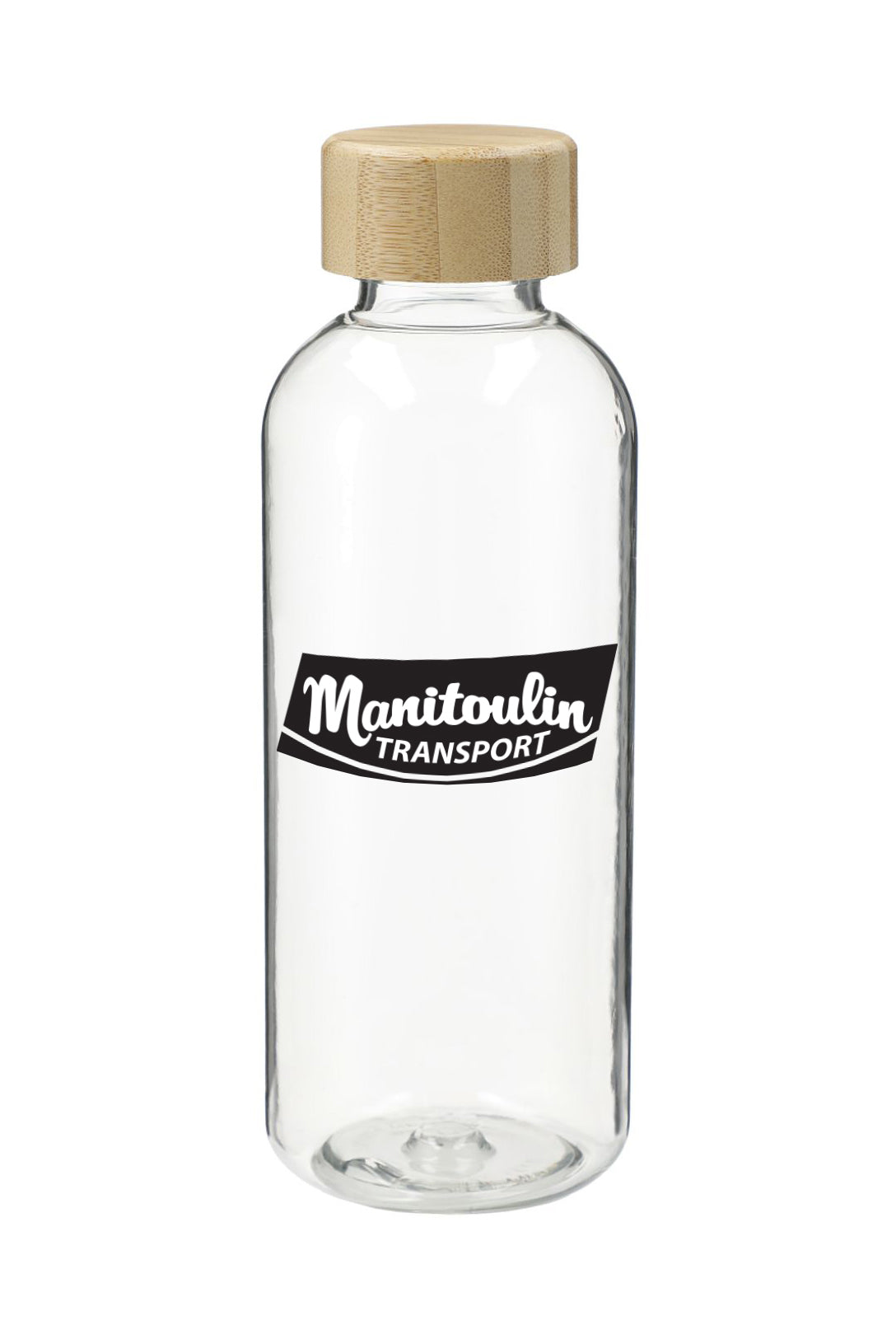 Bouteille d'eau transparente avec couvercle en bambou – 22 oz